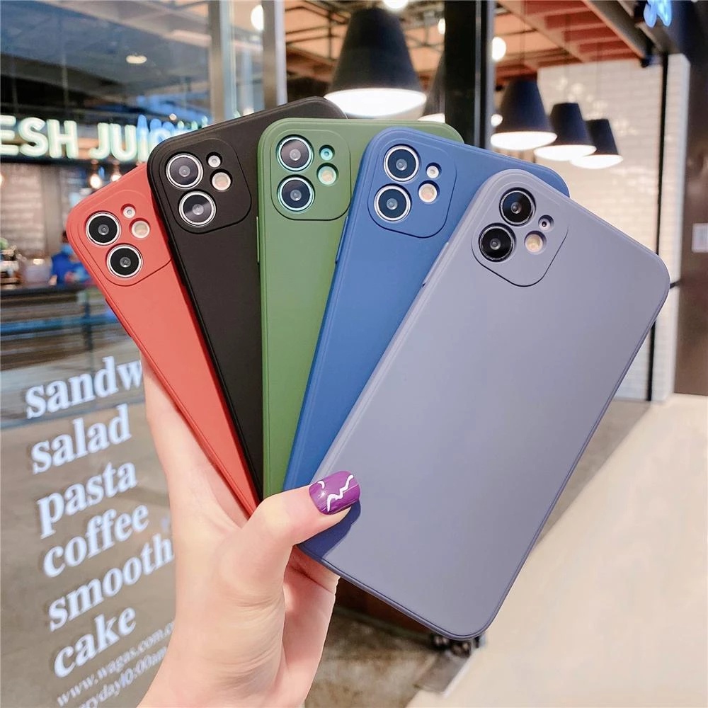 Ốp điện thoại silicon nhám cạnh vuông chống nước cho Samsung Galaxy ss S23 S22 S21 S20 FE Ultra Plus 4G 5G 2022
