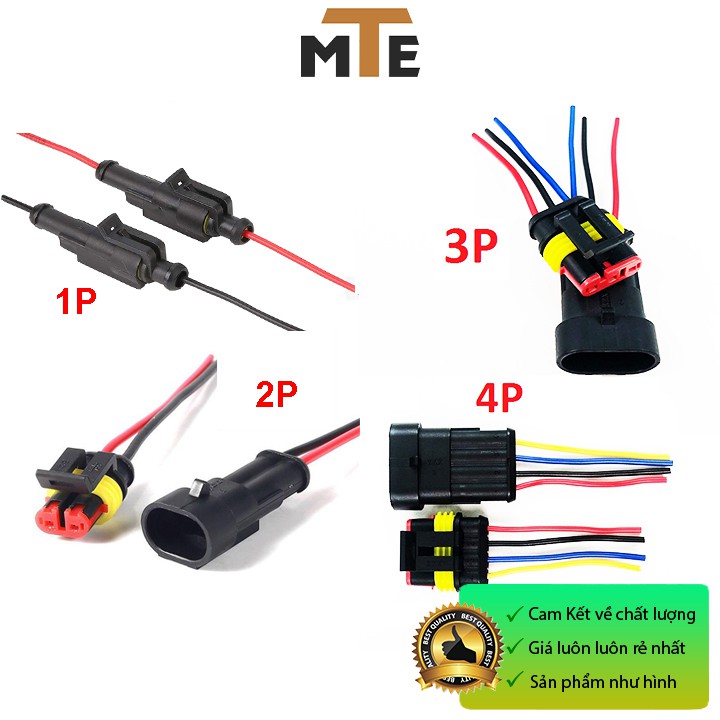 Cặp jack nối dây điện 1P, 2P, 3P, 4P chống nước dùng cho xe máy, xe hơi ô tô