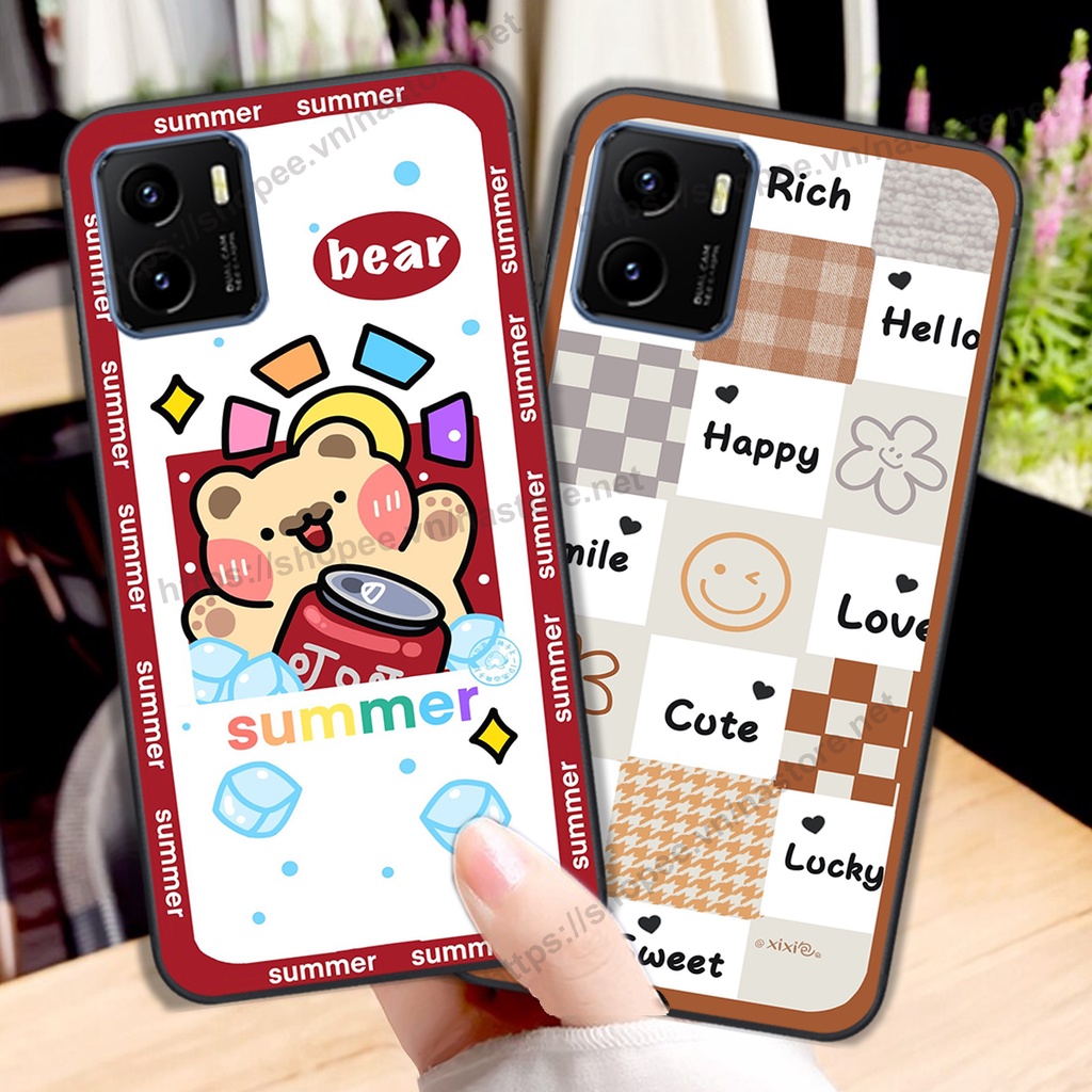 Ốp lưng Vivo Y15s trái tim hình gấu cute cá tính, giá rẻ, cực bền