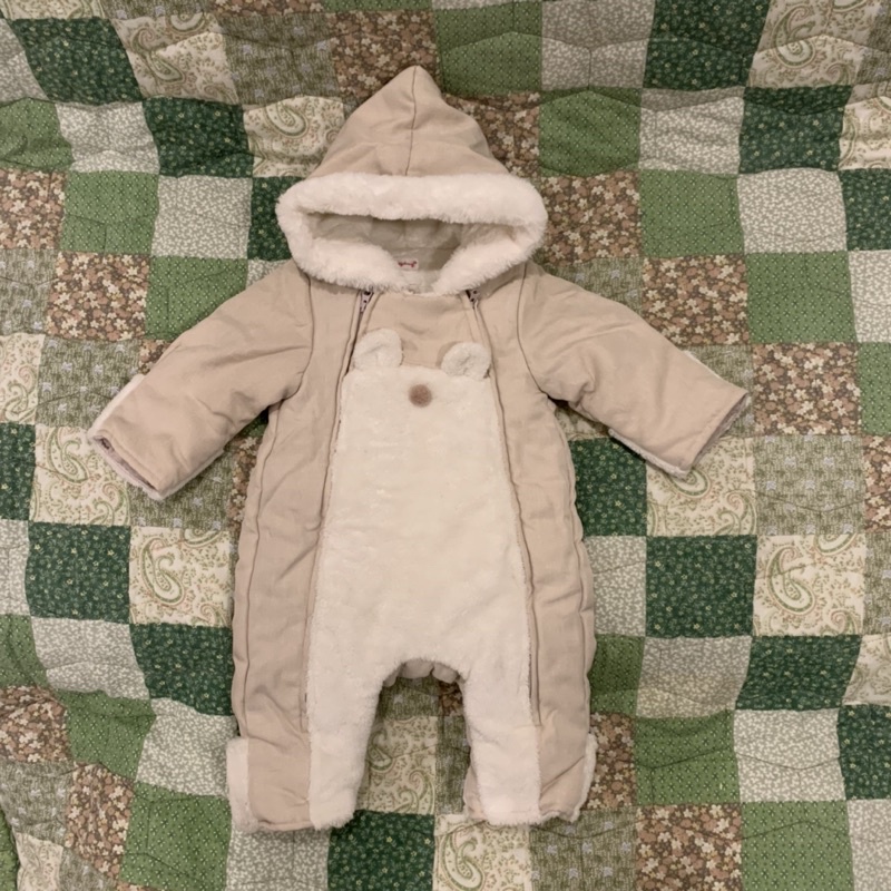 Body suit Agabang gấu dễ thương lót lông dày siêu ấm cho bé trai và bé gái