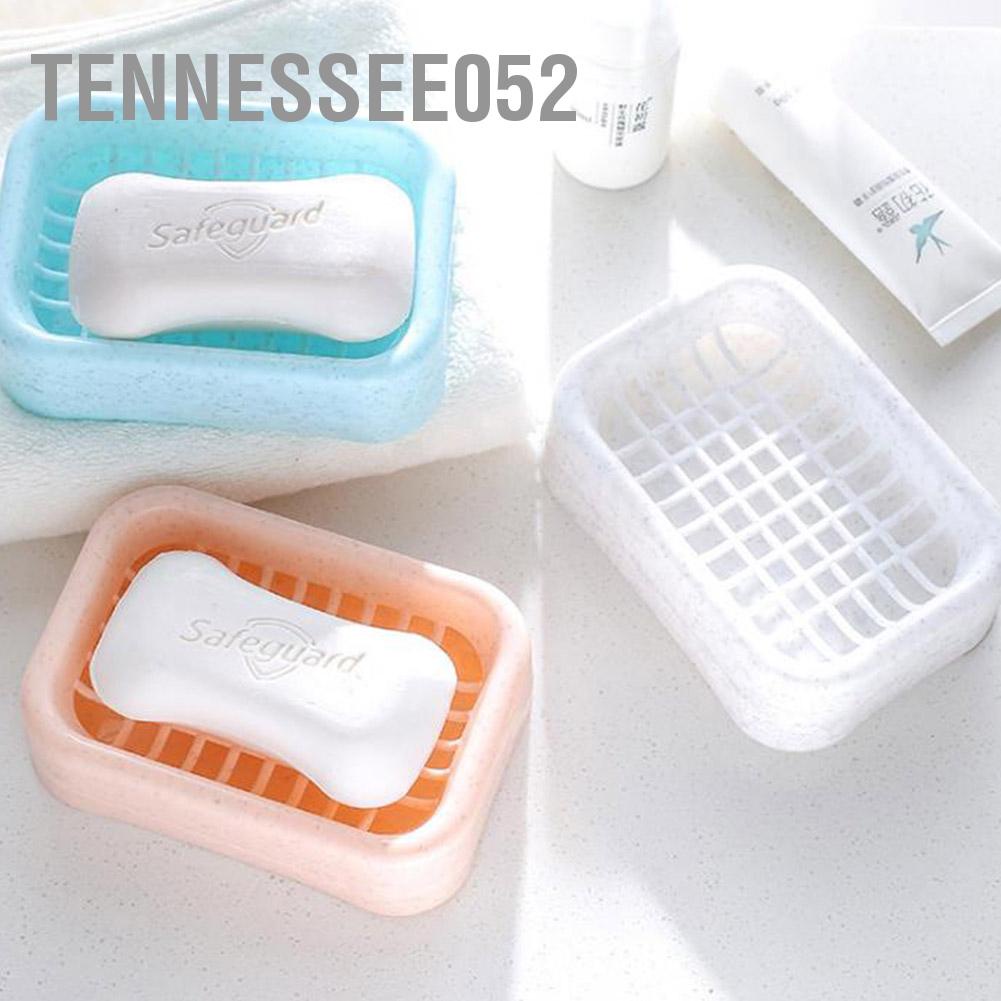 Tennessee052 Plastic Household Bathroom Double-layers Soap Dish Holder Storage Container Draining Box
