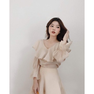 Set Áo Lụa Đũi Khoét Vai + Quần short Chất Taffa