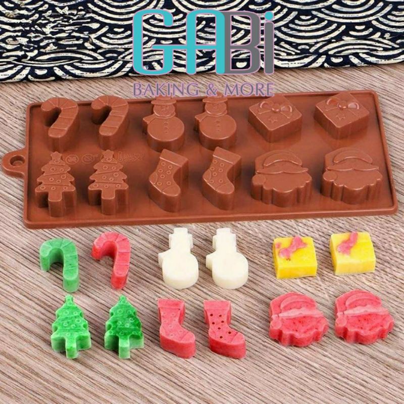 Khuôn silicon fondant Noel 6 hình 12 ô