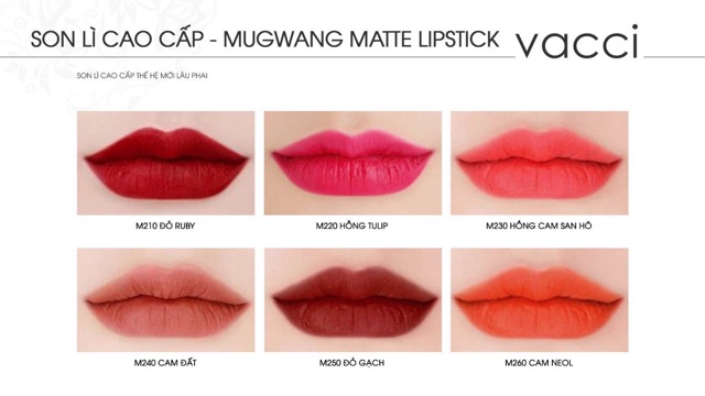 VACCI - SON LÌ CAO CẤP THẾ HỆ MỚI LÂU PHAI - VACCI MUGWANG MATTE LIPSTICK