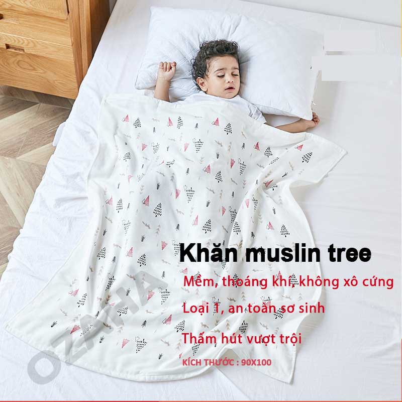 Khăn Muslin khăn đắp, khăn tắm 4 mùa cho bé Cao Cấp Thoáng Khí, Mềm Mại Zenbaby