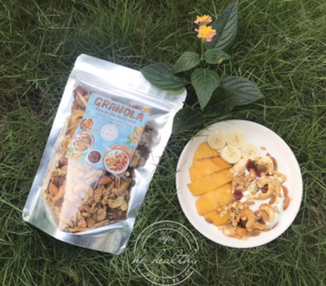 250gram granola nhà làm siêu nhiều hạt