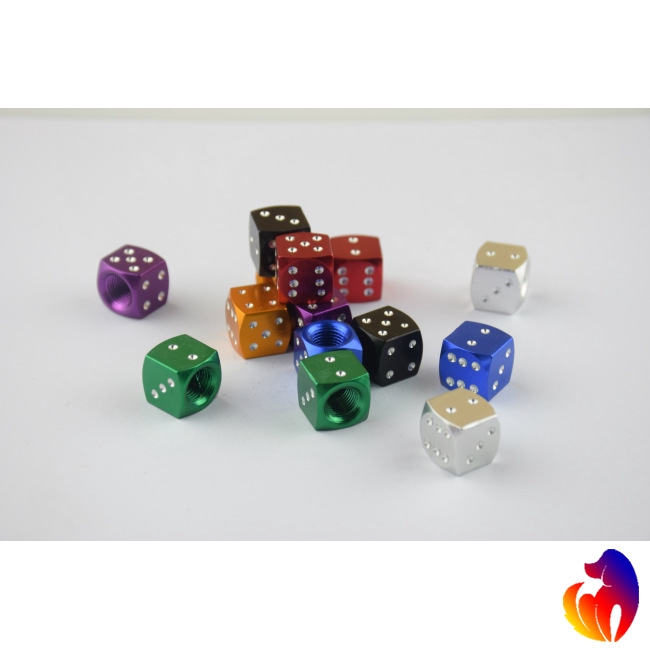 Blackhole Set 4 nút van lốp xe bằng nhôm hình viên súc xắc chống bụi cao cấp tiện lợi dễ sử dụng