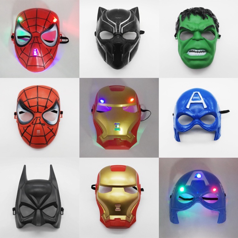 Mặt Nạ SIÊU NHÂN Phát Sáng Trong Avengers biệt đội siêu anh hùng Spider man, Captain America,Batman