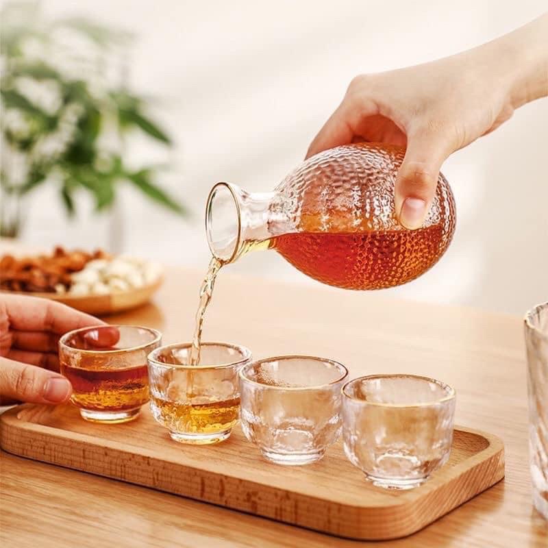 Set bình + hũ đựng đá + 6 ly rượu