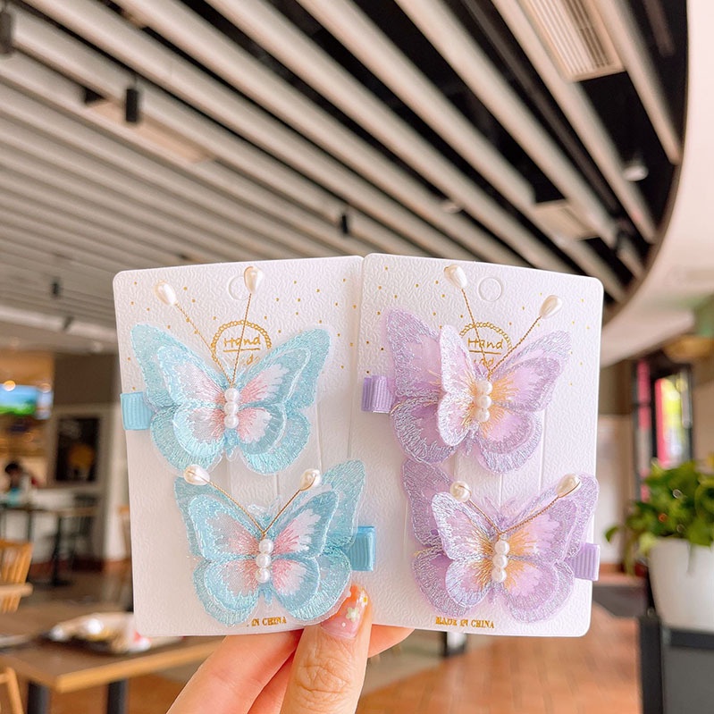 Kẹp tóc đôi nơ phụ kiện tóc dễ thương dành cho bé gái