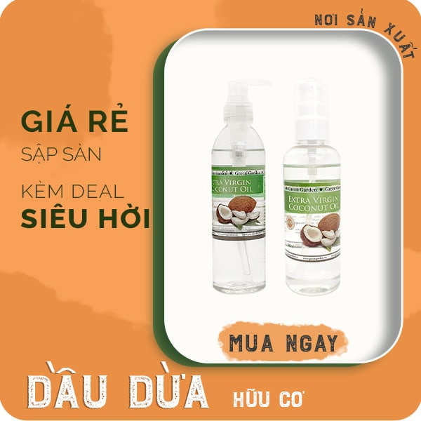 Dầu dừa ép lạnh [hàng hữu cơ] cam kết 100% nguyên chất QUÊ MỘT CỤC 100 / 250ml (handmade)