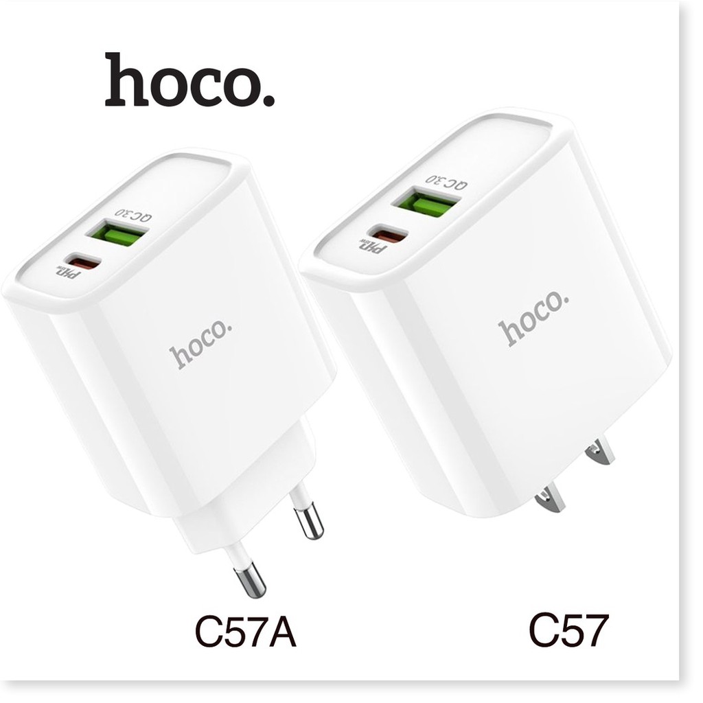 Củ Sạc HOCO C57/C57A sạc nhanh PD18W QC3.0/2.0 Sạc cho Smart phone - Table - SmartShop