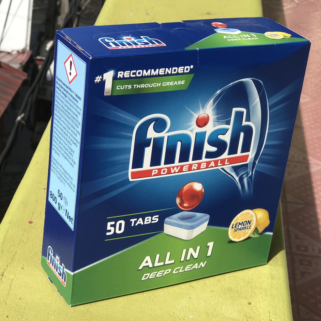 Viên rửa chén Finish All in one 50 viên hương chanh