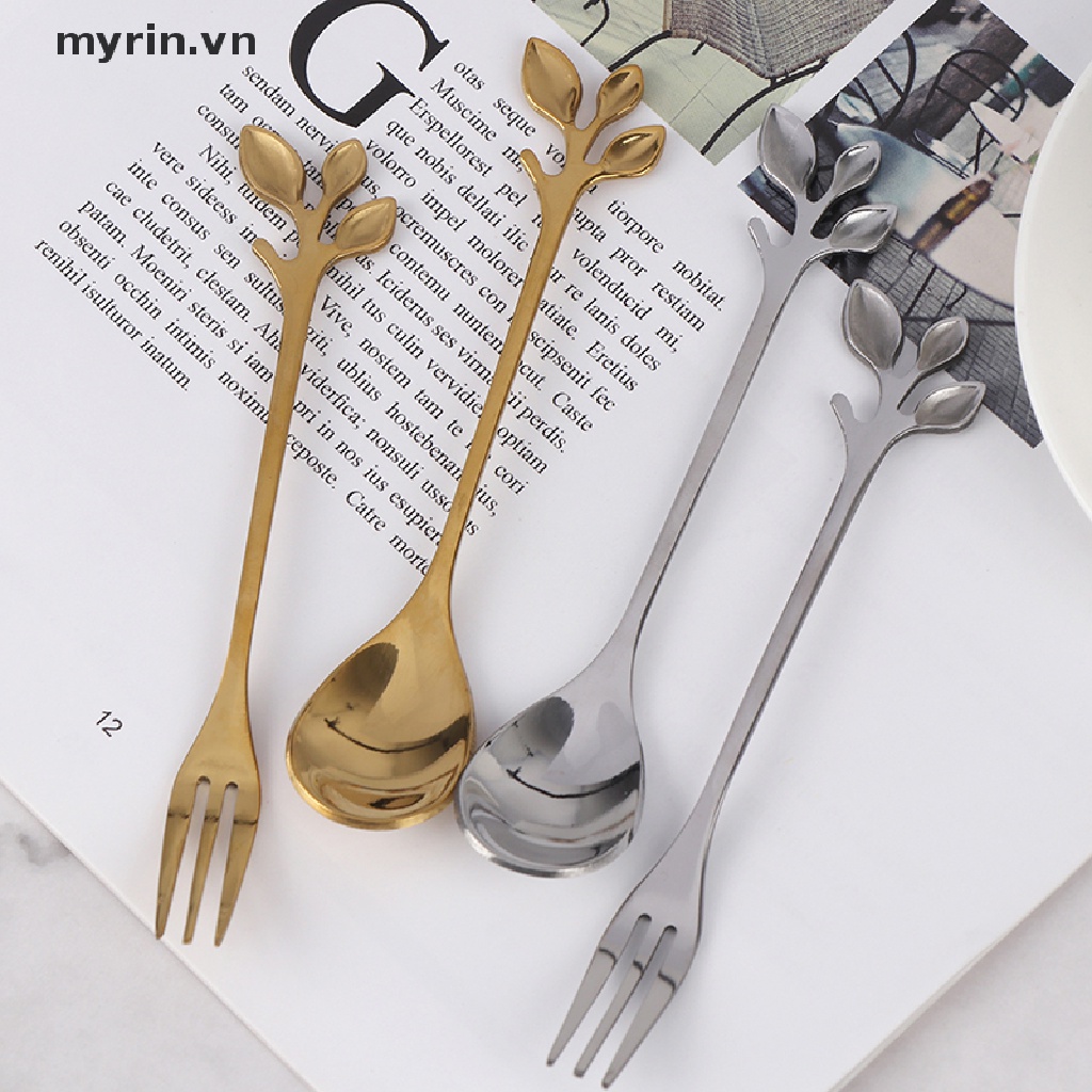Muỗng Cà Phê Hình Chiếc Lá Bằng Thép Không Gỉ