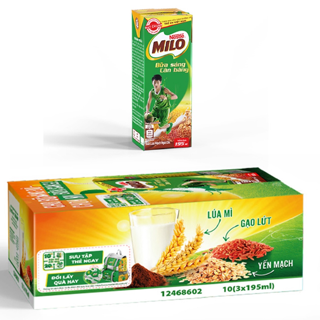 Thùng 36 hộp sữa Nestle Milo bữa sáng 180ml/ hộp