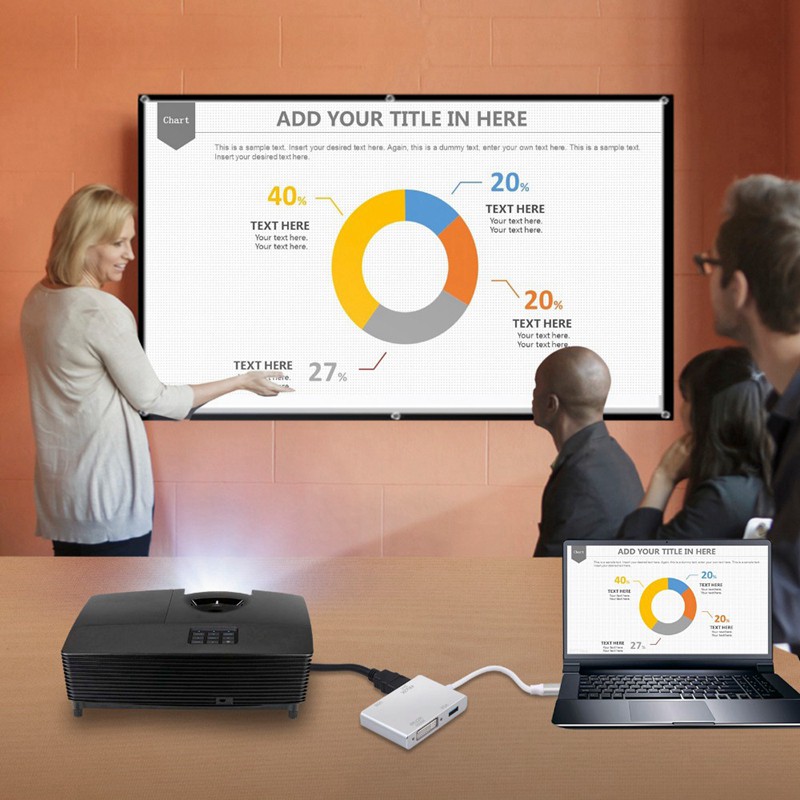 Cáp Chuyển Đổi Type C Sang Hdmi Vga Dvi Usb3.1 4k Hd 1080p 4 Trong 1 | BigBuy360 - bigbuy360.vn