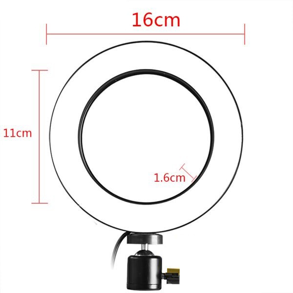 Đèn Led Livestream Size 16mm Giá Sỉ, Đèn Led 3 Mức Chỉnh Sáng Chuyên Nghiệp Hỗ Trợ Quay Video, Livestream, Chụp Ảnh