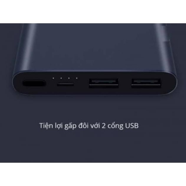 Sạc Dự Phòng Xiaomi Gen 2s 10.000 mAh ( 2 cổng sạc USB + 1 Type C)