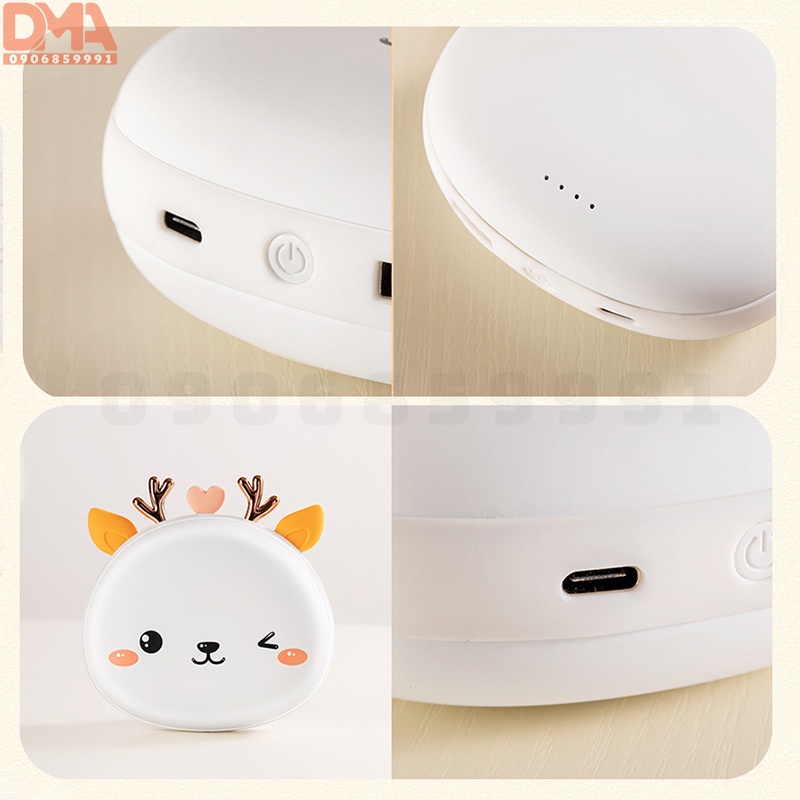 (Mới 2022) Sạc dự phòng kiêm máy sưởi tay hươu 8700mAh (WH-K03)