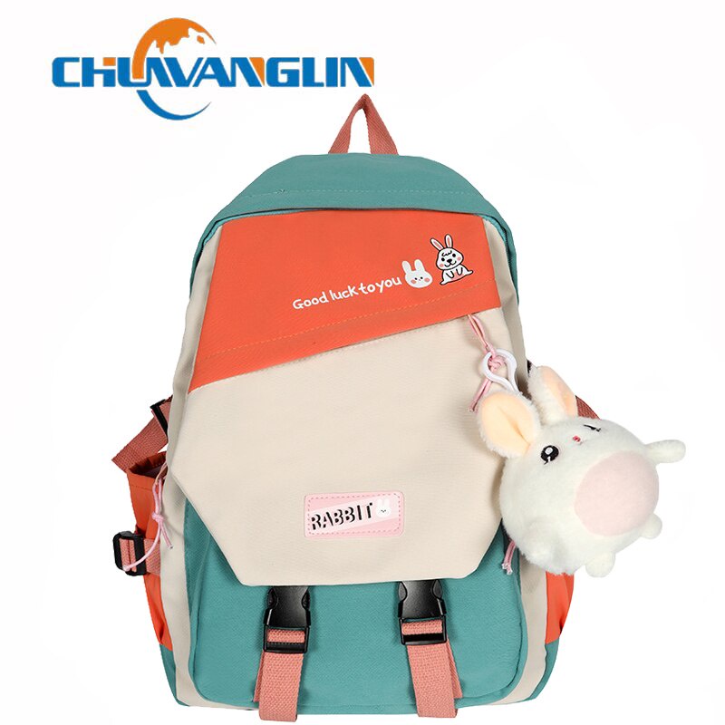 Ba lô Chuwanglin chất nylon phong cách kawaii trẻ trung cho nữ