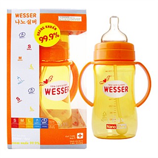 Bình sữa Wesser 260ml có ống hút 260ml ( Mẫu mới)
