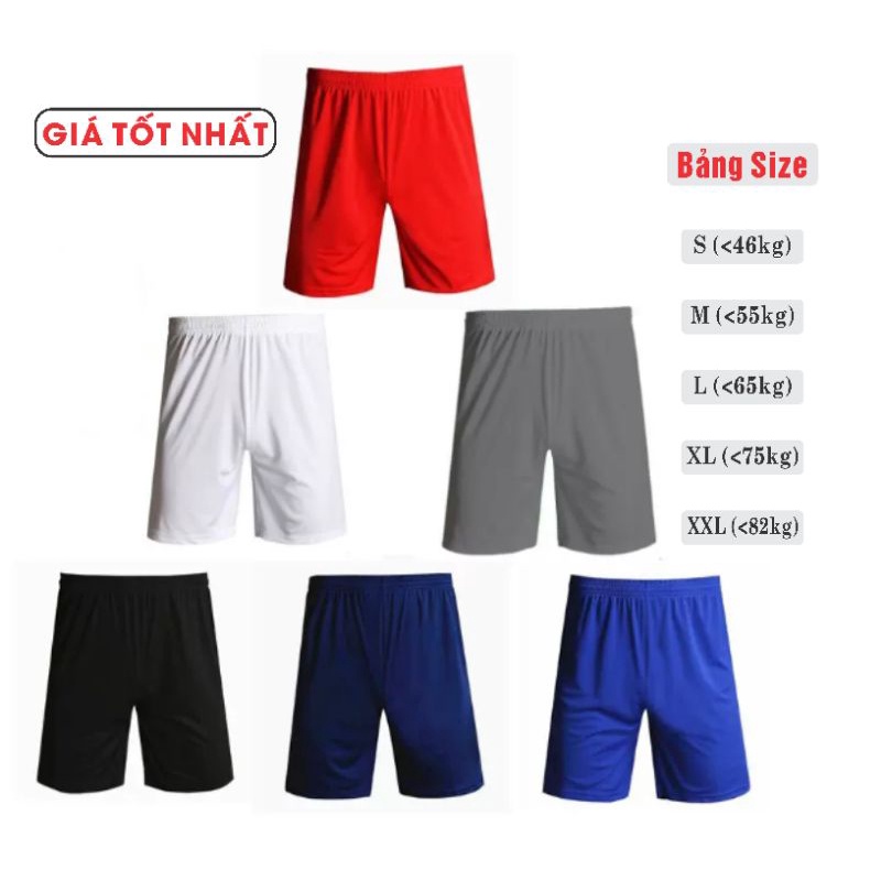 Quần đùi thể thao bóng đá,chạy bộ, thể dục ở nhà, ngoài trời chất thun lạnh đẹp miễn chê