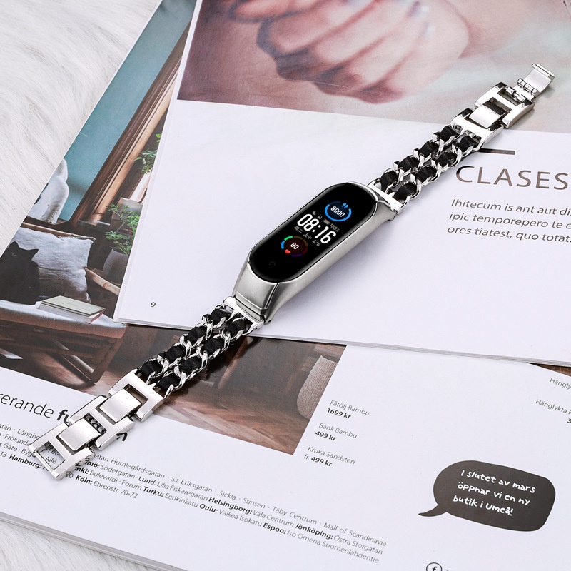 Dây Đeo Inox Sang Trọng Cho Đồng Hồ Thông Minh Xiaomi Mi Band 7 6 5 4 3
