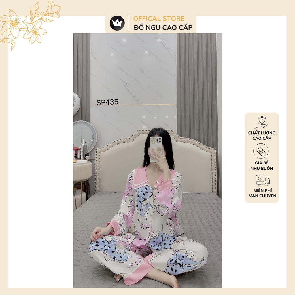 Đồ bộ pijama - bộ mặc nhà dài tay họa tiết sang chảnh,chất vải mịn màng,sang trọng | BigBuy360 - bigbuy360.vn