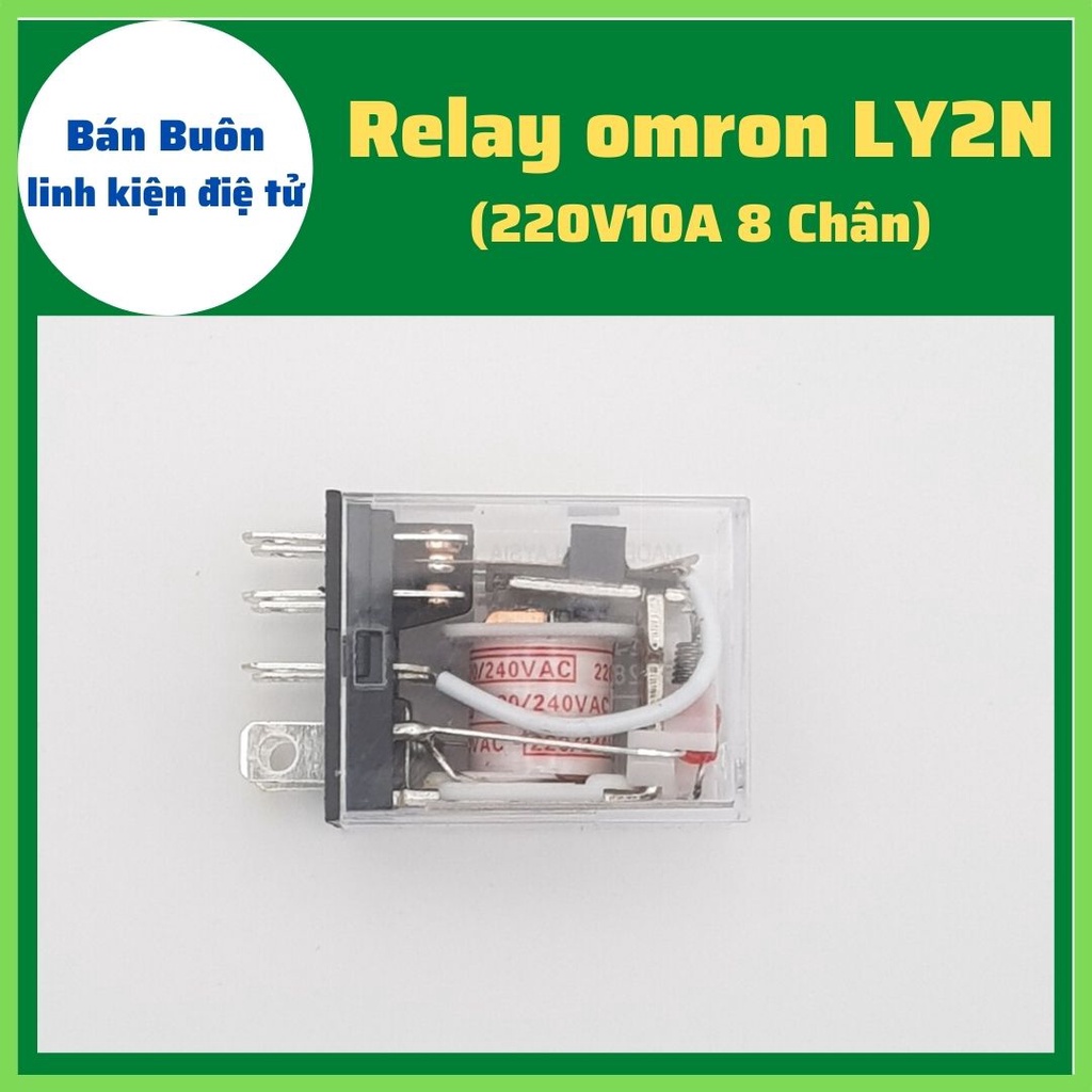 Relay 220V 8 chân, relay omron 220v 8 chân, rơ le 220v10a 8 chân. rơ le 220V, relay trung gian, (Loại chân to)