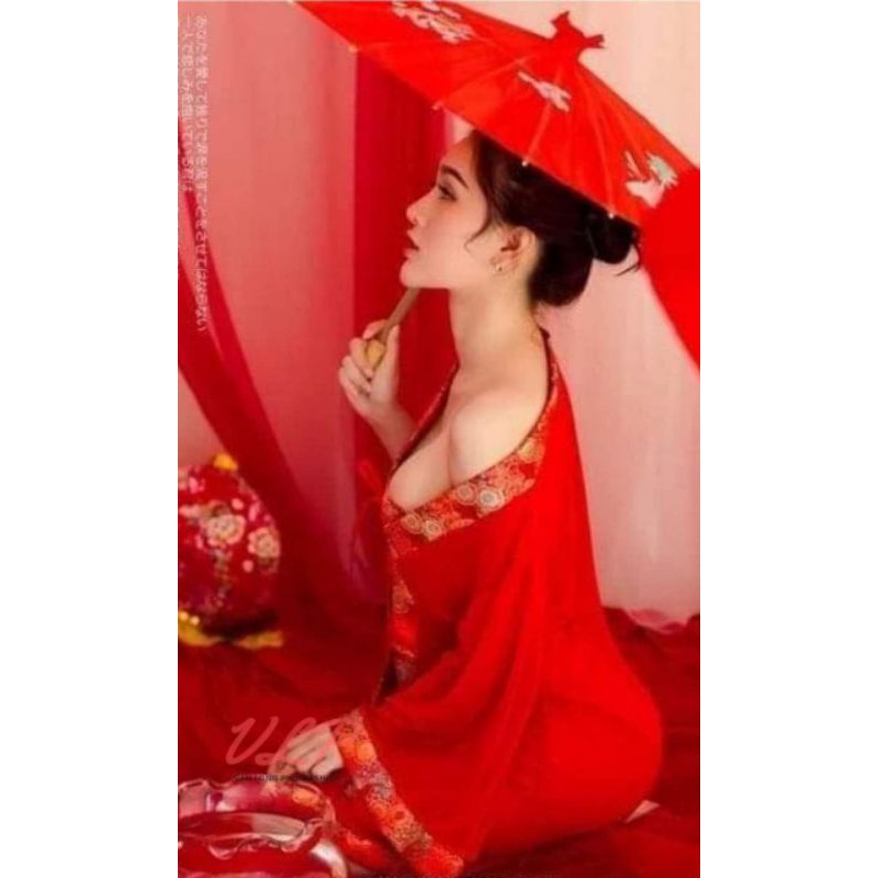 [BIGSIZE_80KG]_DN30_Set bộ Cosplay Võ Tắc Thiên_Yếm &amp; áo choàng