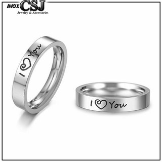 NHẪN CẶP I LOVE YOU, NHẪN ĐÔI TÌNH NHÂN INOX INOX KHÔNG PHAI MÀU NC030