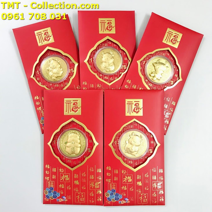 Bao lì xì đồng xu con Trâu cute mạ vàng 2021 (mẫu giao ngẫu nhiên) -SP005044 | BigBuy360 - bigbuy360.vn