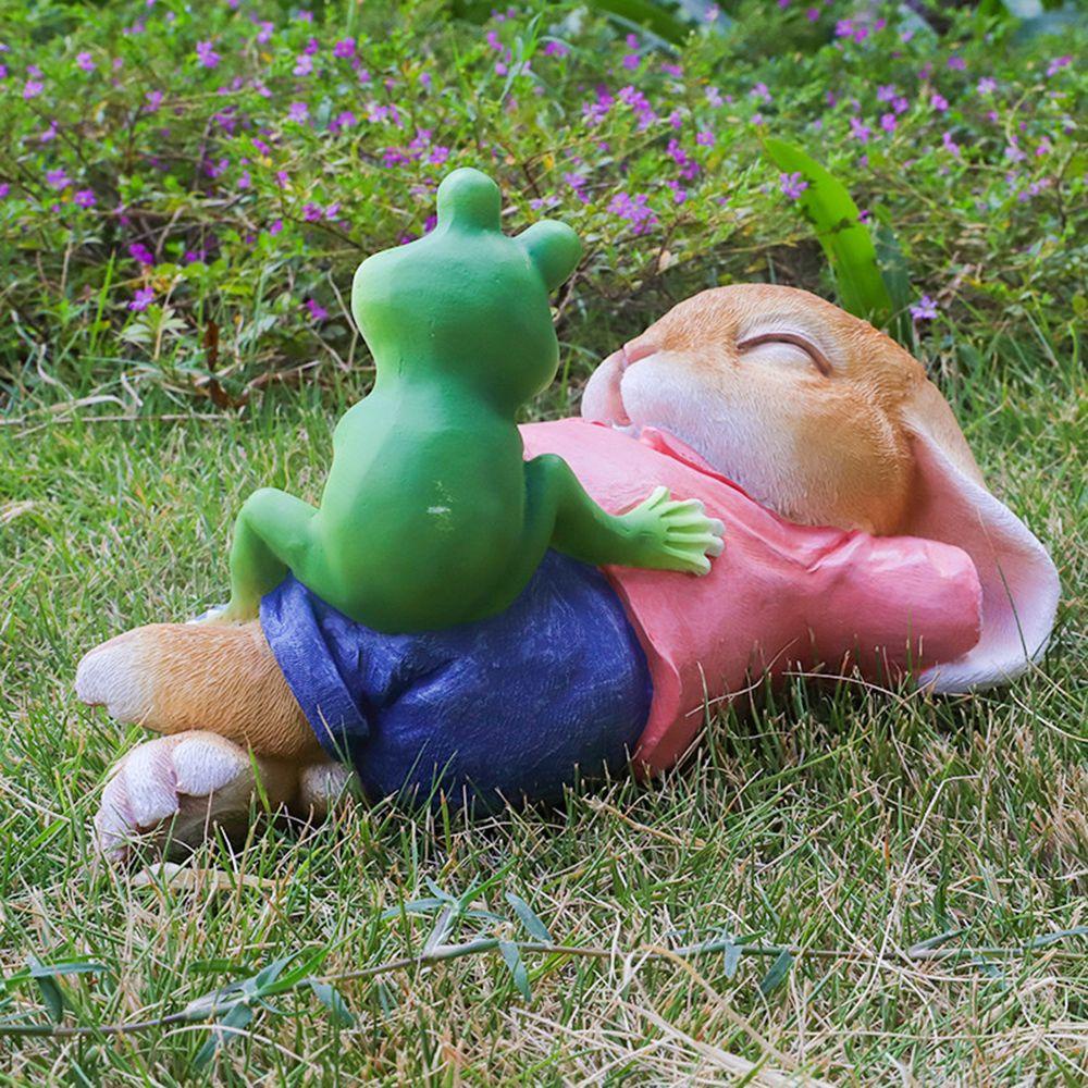 Mô Hình Ếch Và Thỏ Bunny Trang Trí Sân Vườn