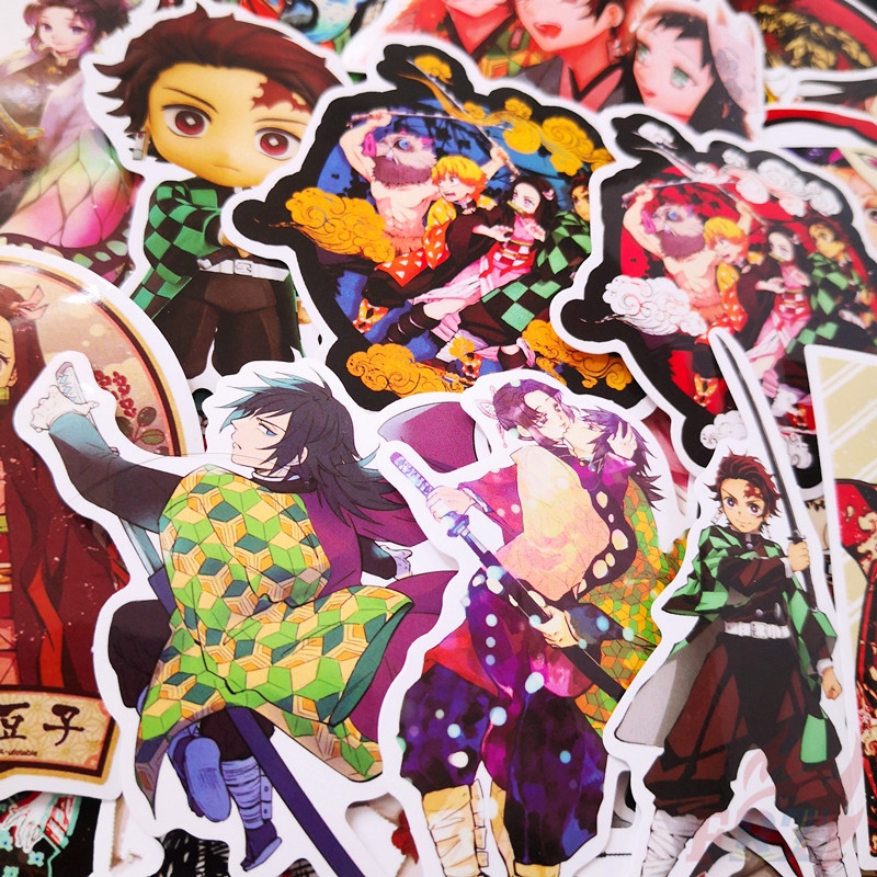 ❉ Demon Slayer: Kimetsu no Yaiba - Series 02 Giấy và decal dán tường ❉ 50Pcs/Set Anime Mixed Skateboard Doodle Stickers