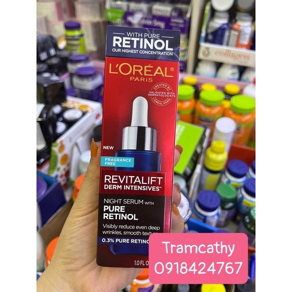 Loreal Revitalift  Serum Loreal ban đêm 0,3 % PURE RETINOL Revitalift cải tạo da chống lão hóa