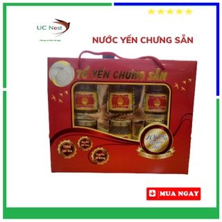 Combo 6 Hũ Yến sào Nha Trang Chưng sẵn vị Đường phèn tỷ lệ yến 38% thể tích hũ 70ml