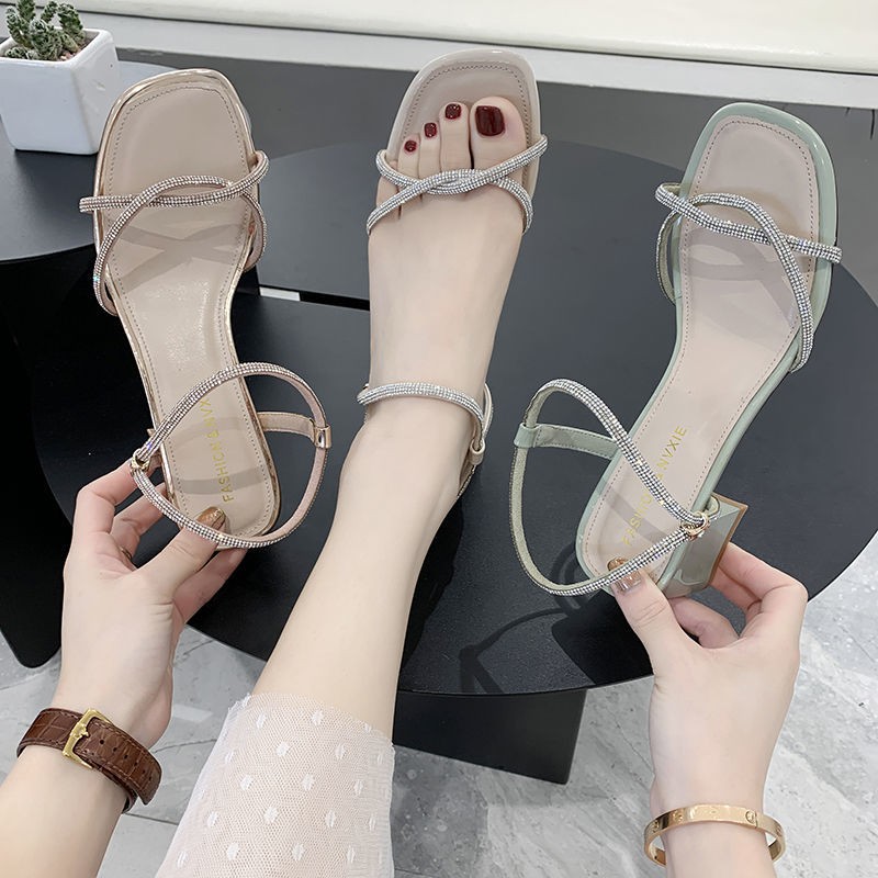 giày sandal 7cmGiàyGuốc/Dép nữdép thời trang giày nữ caodép gótgiày caodép cao từGiàyDép Nữ giày 7cmdép đế cao✑Sandals women 2021 new high-heeled women’s drag summer fashion wear for work high-end fairy nv