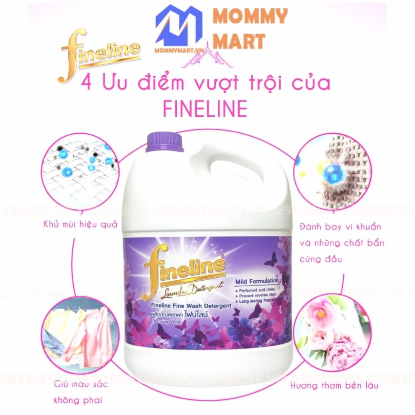 Nước giặt Thái Lan  Fineline 3000ml hương hoa cao cấp an toàn, sạch thơm Mommymart