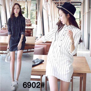 G39. 6902. đầm sơ mi kẻ khuy