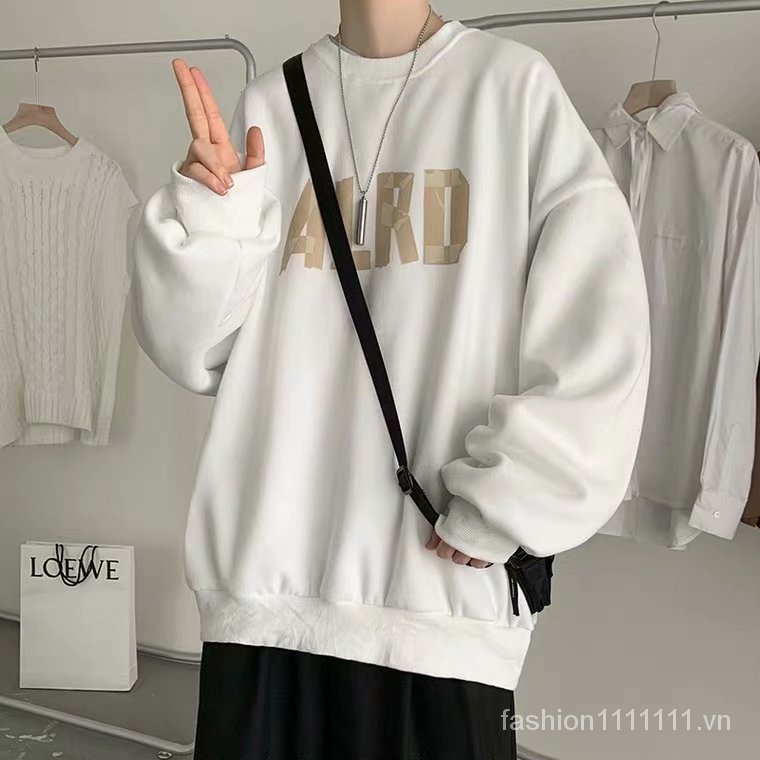 Áo sweater tay dài dáng rộng phong cách Hàn Quốc thời trang dành cho nam