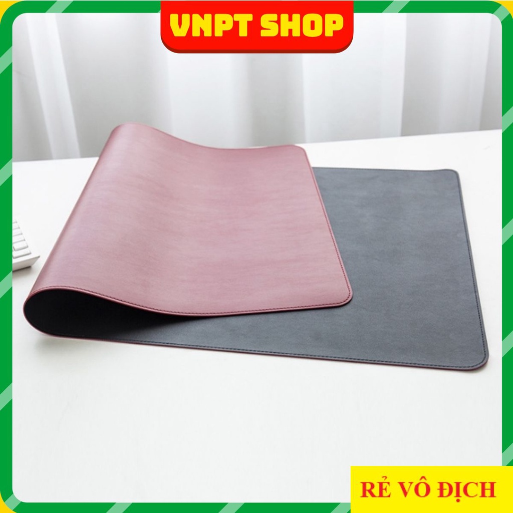 [Mẫu 2 Mặt, Khâu Viền] Miếng Lót Bàn Làm Việc DeskPad Da Cỡ Lớn Kiêm Bàn Di Chuột Máy Tính Mouse Pad
