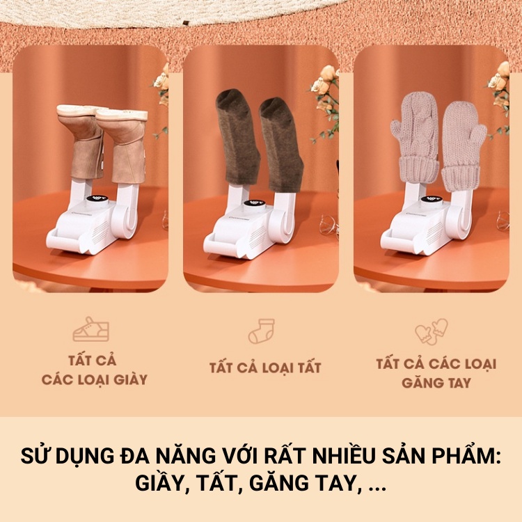 Máy sấy giày đa năng khử mùi, khử khuẩn bằng tia UV chính hãng bảo hành 12 tháng
