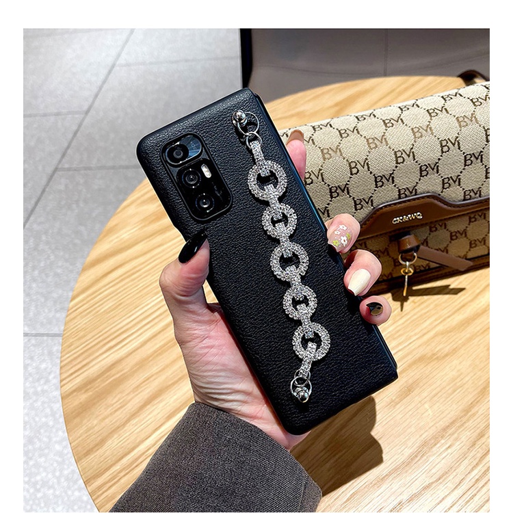 Bao Da Điện Thoại Dạng Ví Đính Kim Cương Lấp Lánh Sang Trọng Cho samsung galaxy z fold 5 4 2 3 5g Ốp