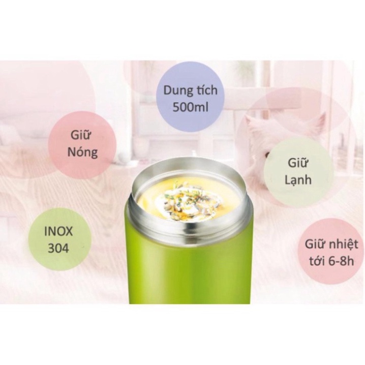 Hộp Giữ Nhiệt Đựng Thức Ăn Cao Cấp Bình Ủ Cháo Cho Em Bé Siêu TIện Lợi
