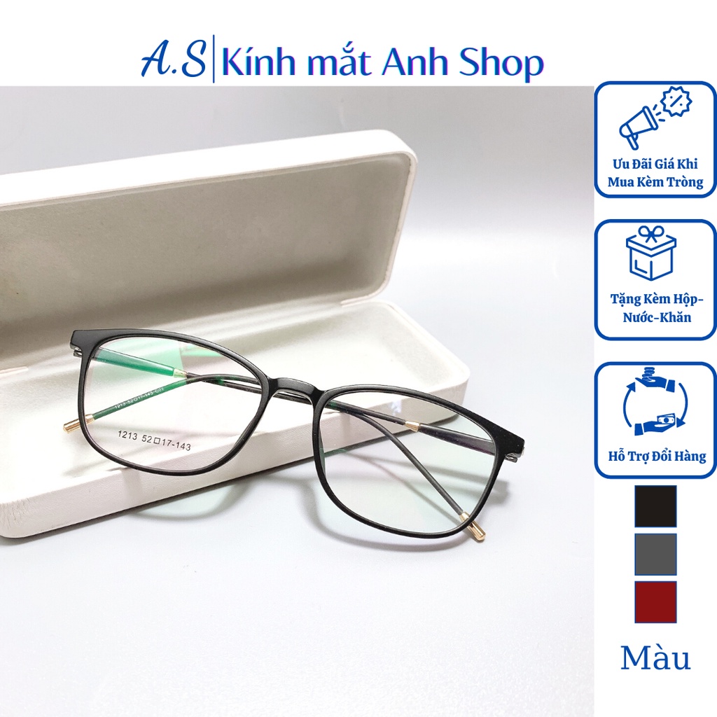Gọng kính nhựa dẻo kiểu tròn bầu nam nữ chất liệu nhựa dẻo nhận cắt mắt cận viễn loạn 1213