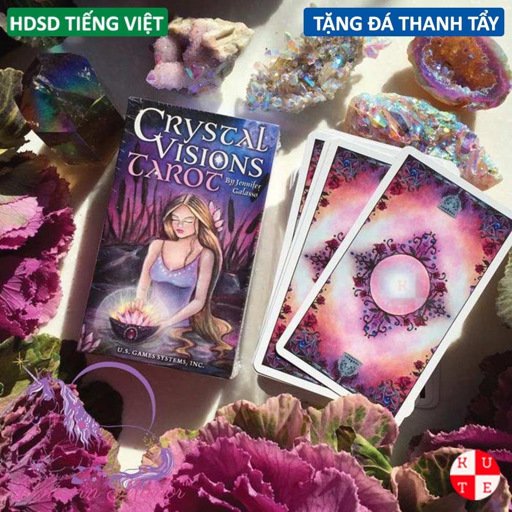 Bài Tarot Crystal Vision 78 Lá Bài Tặng Hướng Dẫn Sử Dụng Tiếng Việt Và Đá Thanh Tẩy E81
