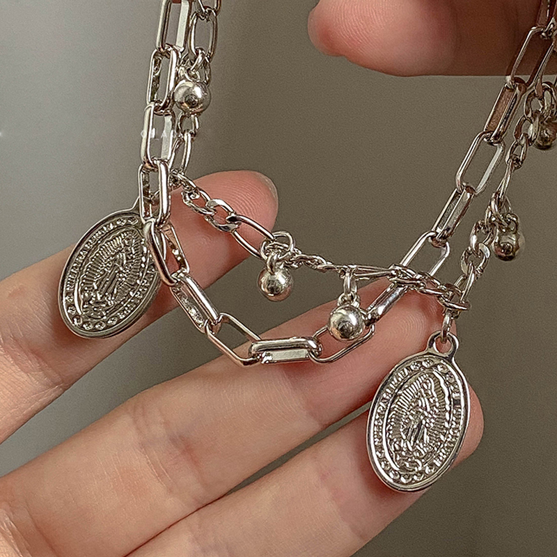 Vòng Tay Hai Lớp Mặt Hình Chúa Jesus Thời Trang Cho Nữ