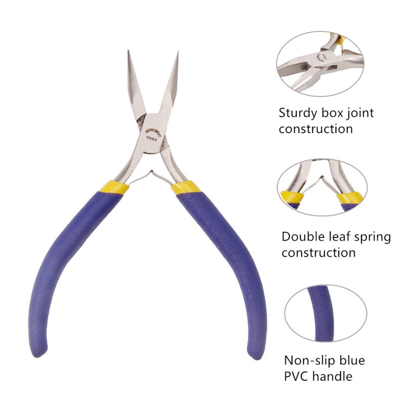 1 Set 1 Túi Dụng Cụ Kìm Mũi Tròn Bằng Thép Carbon Dùng Để Cắt Trang Sức