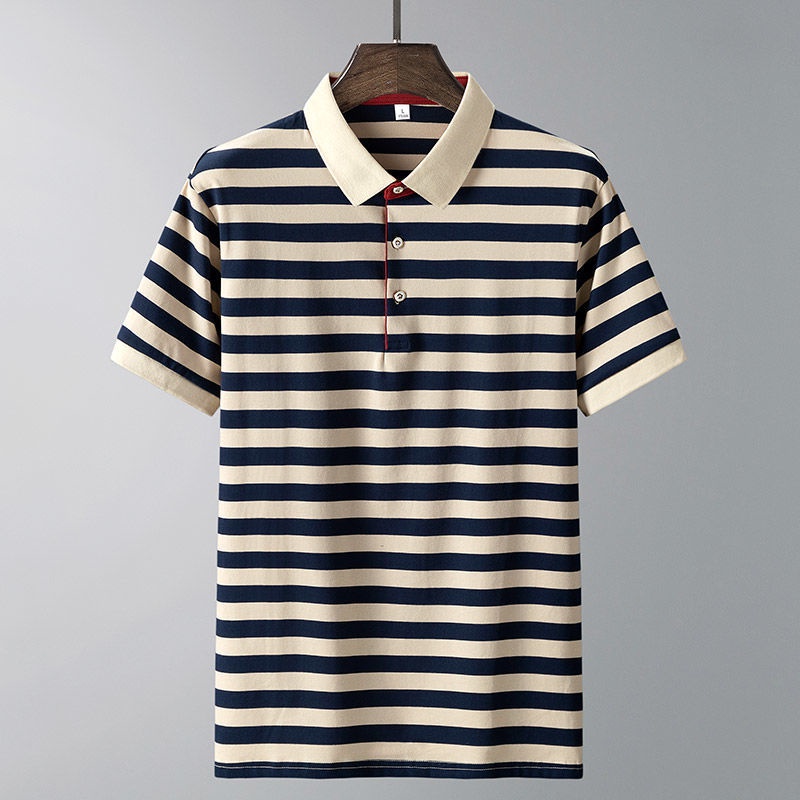 Áo Thun Polo Kẻ Sọc Màu Khối Ôm Dáng Phong Cách Hàn Quốc Thời Trang Mùa Hè Cho Nam