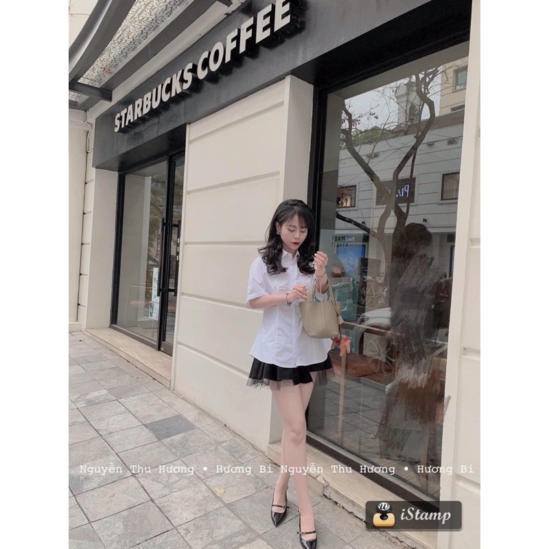 [Mã WASKT304 giảm 15% tối đa 30K đơn 99K] Áo sơ mi trắng cộc nhún giữa | BigBuy360 - bigbuy360.vn